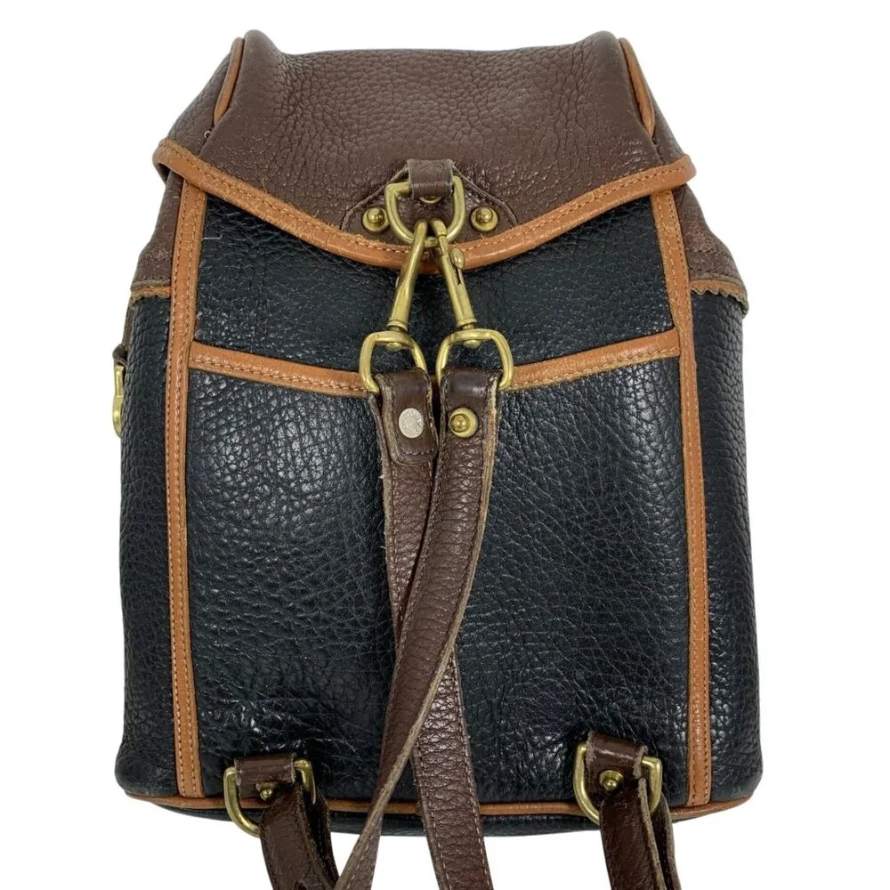 VTG 90s Dooney Bourke All-Weather Leather Teton Tassel Mini Backpack USA + Charm